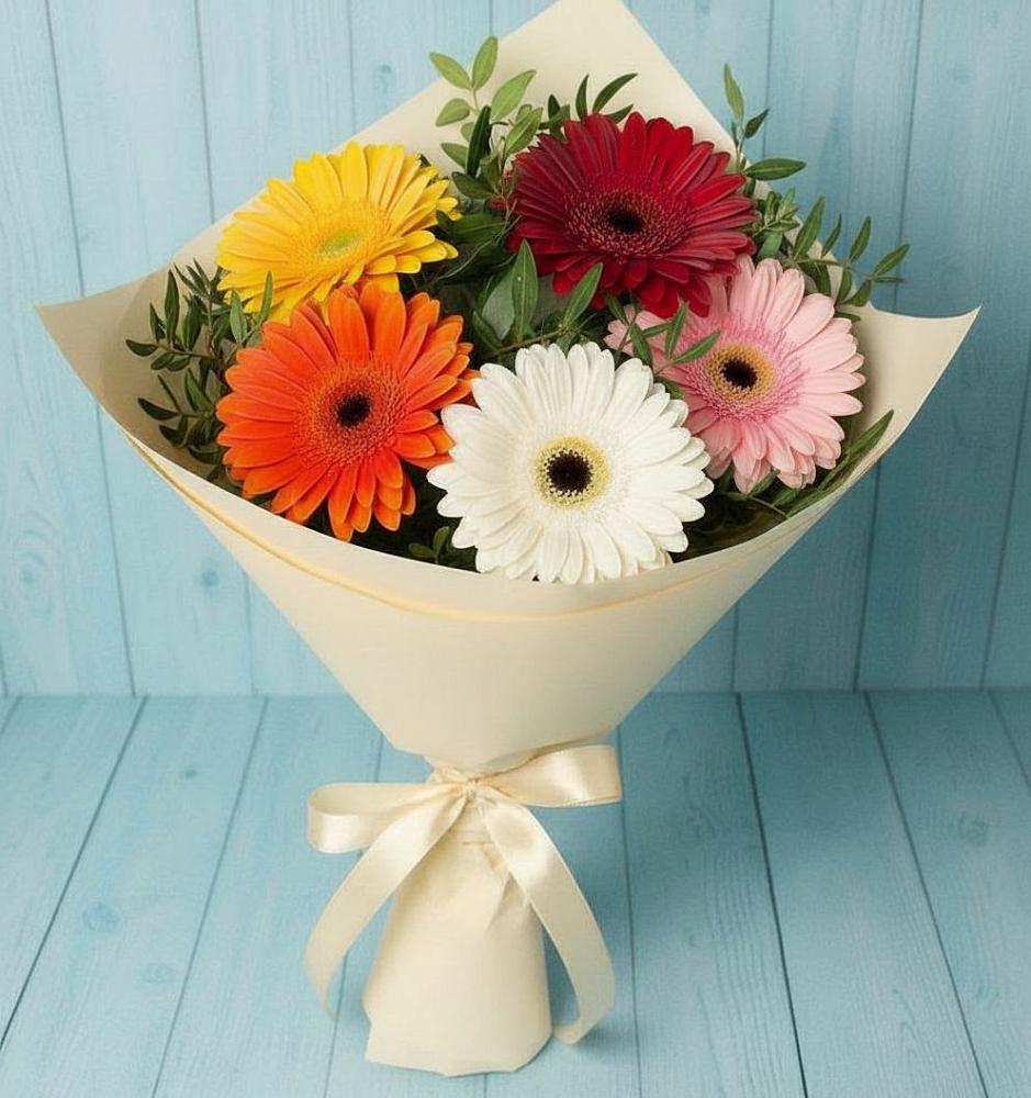 Букет цветов из: Герберы в Верхнестепном