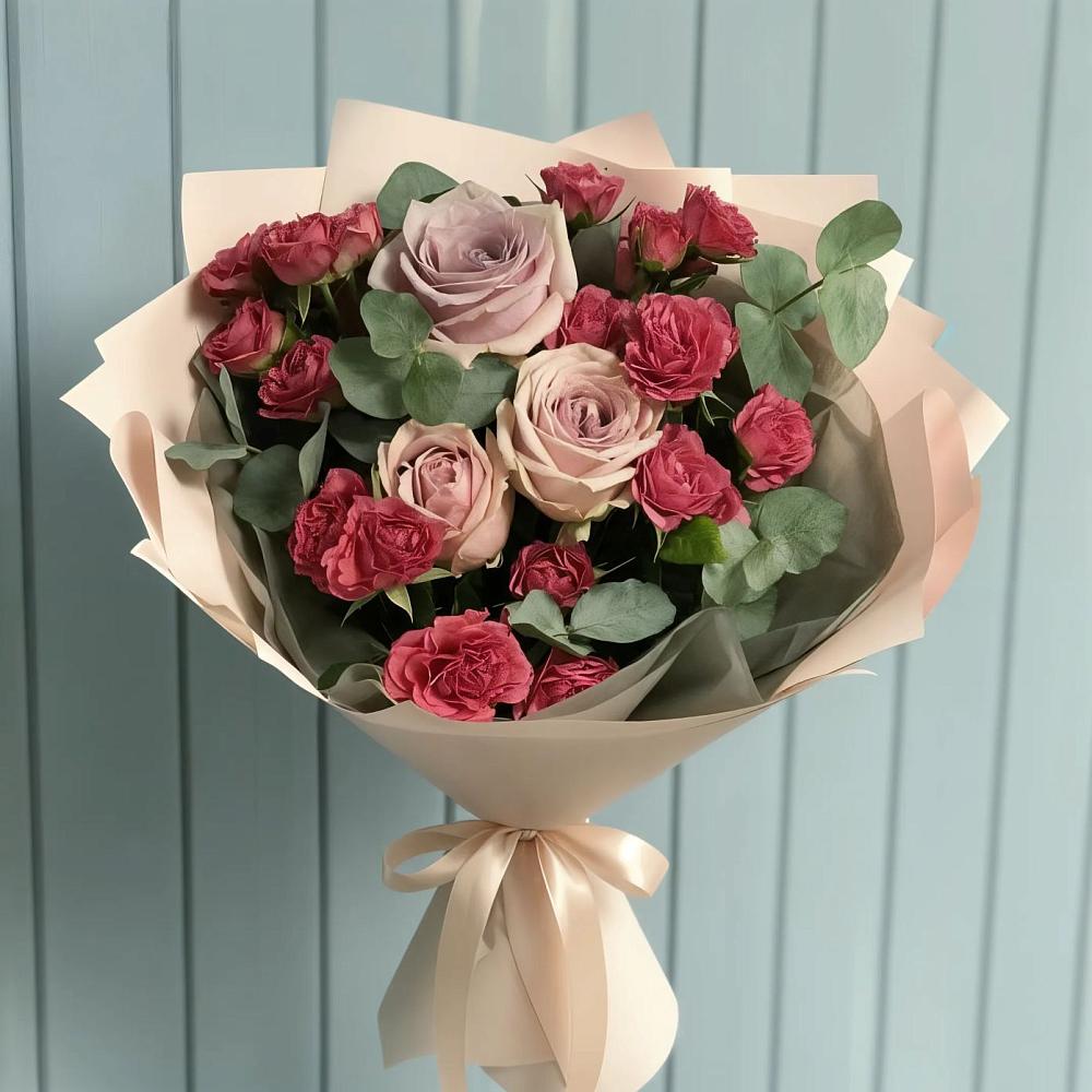 Букет цветов из: Гвоздики и Розы в Верхнестепном