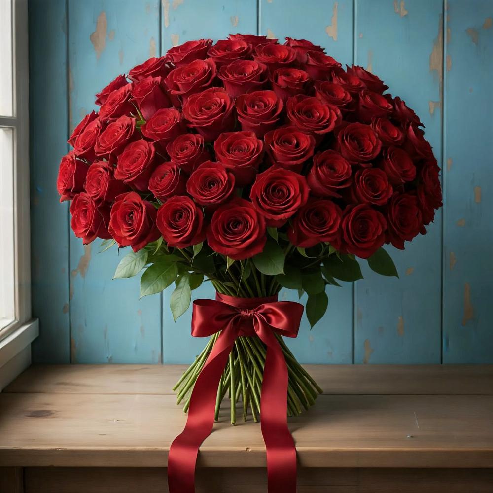 Букет Красные розы Блэк Меджик в Верхнестепном