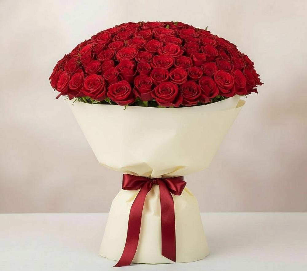 Букет 101 Красная роза Милано в Верхнестепном
