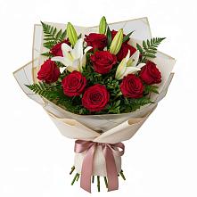 Букет цветов из:  Лилии и Розы в Верхнестепном