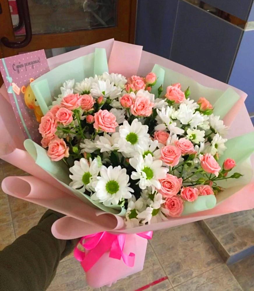 Букет цветов из: Розы и Хризантемы в Верхнестепном