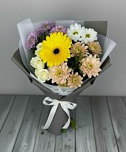 Букет цветов из:  Розы, Герберы и Хризантемы в Верхнестепном
