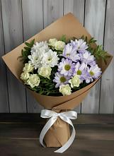 Букет цветов из:  Хризантемы и Розы в Верхнестепном
