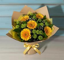 Букет цветов из:  Герберы и Хризантемы в Верхнестепном