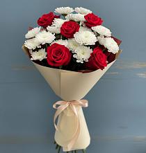 Букет цветов из:  Розы и Хризантемы в Верхнестепном
