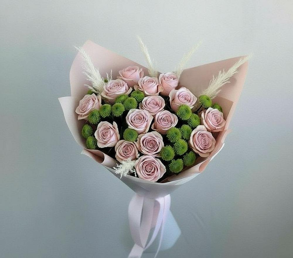 Букет цветов из: Розы и Хризантемы в Верхнестепном