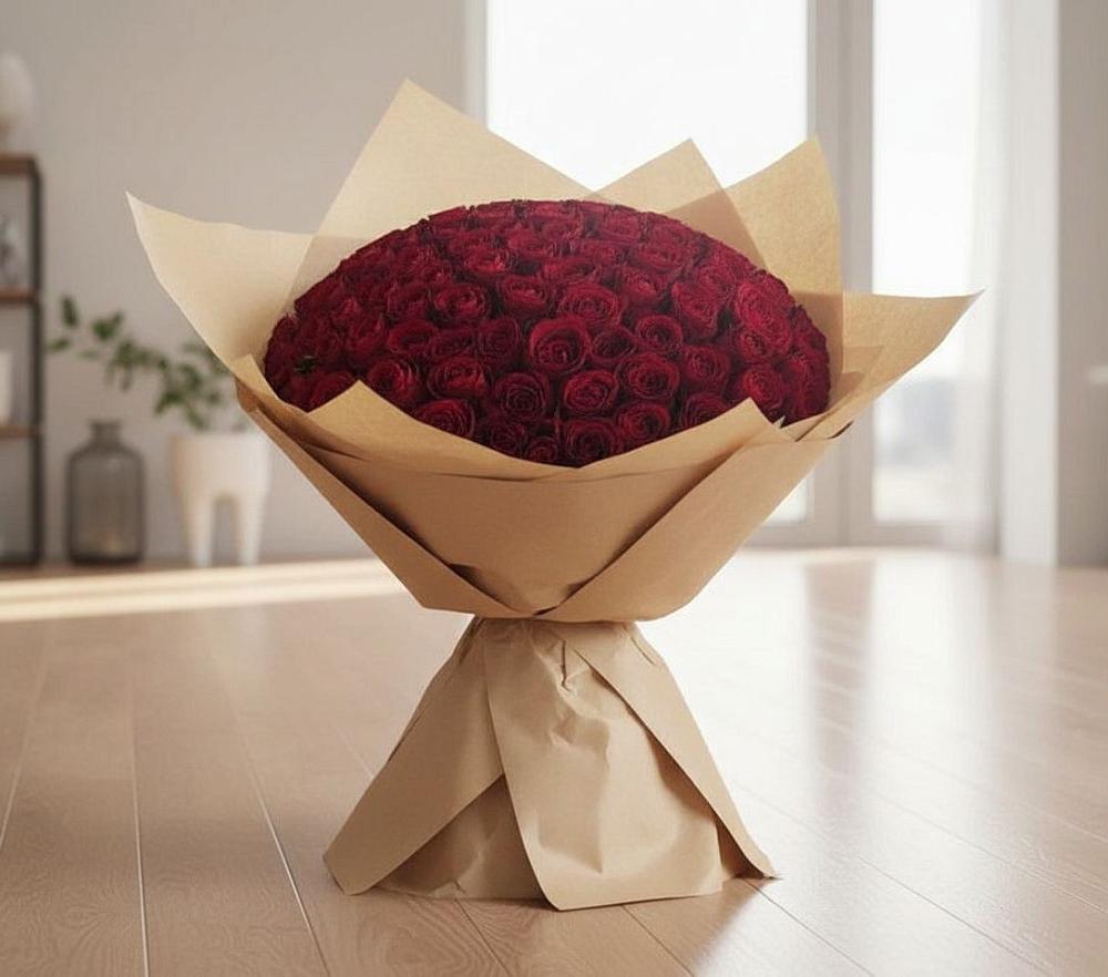 Букет 101 Красная роза в Верхнестепном