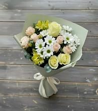 Букет цветов из:  Альстромерии, Розы и Хризантемы в Верхнестепном