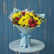 Букет цветов из:  Альстромерии и Хризантемы в Верхнестепном