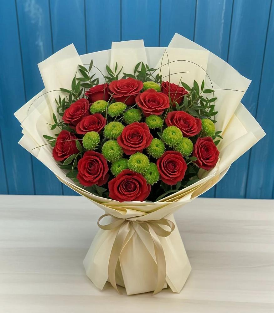 Букет цветов из: Розы и Хризантемы в Верхнестепном