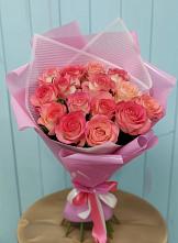 Букет 15 Розовых роз Равель в Верхнестепном